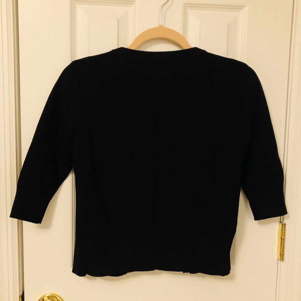 Cute Joseph A. black crop cardigan with floral rhinestone buttons - Picture 4 of 6